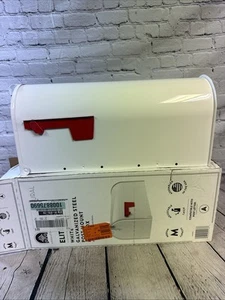 Architectural Mailboxes Elite Classic Galvanized Steel Post White Mailbox Medium - Picture 1 of 3