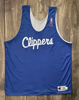 Vintage 90s Champion LA Clippers NBA Team Issued Practice Used Basketball Jersey - Image 1 of 4