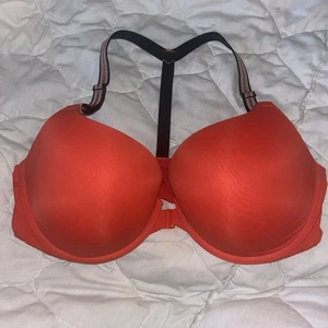 Victoria's Secret 38 D Red Push-Up T-Shirt Bra Full Coverage Racerback Underwire - Picture 1 of 7