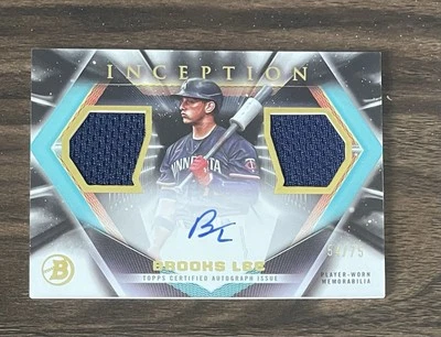 Brooks Lee 2023 Bowman Inception Autograph Dual Relic /75 #IADR-BL Twins  - Image 1 of 2
