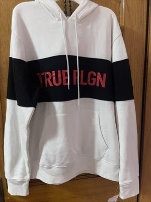 Jaqueta moletom com capuz True Religion masculina branca e preta nova com etiquetas 103140 - Imagem 1 de 4
