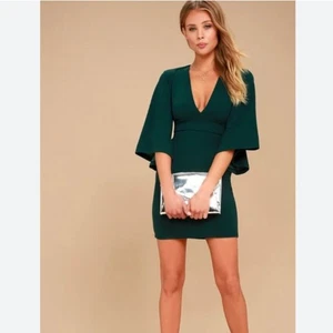 Mini Vestido Lulu’s Green Glimpse Of Glamor Talla M - Imagen 1 de 8