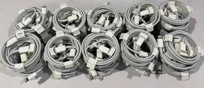 Lote de 50 cabos de carregamento originais Apple 1m (3 pés) Lightning para USB-C - caixa puxada - Imagem 1 de 4