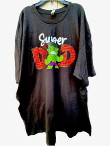 textile Super Dad Graffic T Shirt Size 3X Black Short Sleeves - Picture 1 of 4