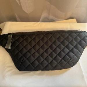 MAURICES Borsa nera trapuntata cintura marsupio borsa a tracolla borsa nuova unisex - Foto 1 di 13