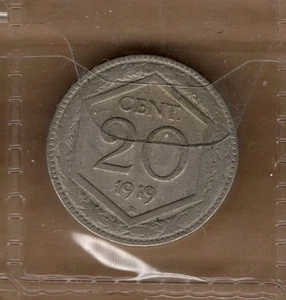A512: Münze Coin Königreich Italien - Vittorio E III: 20 Cent Sechseck 1919 - Bild 1 von 1