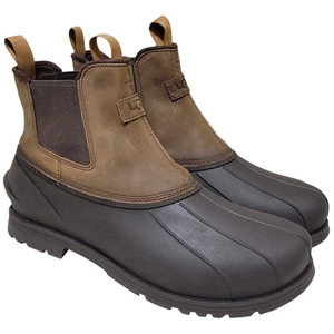 UGG Hombres Gatson Chelsea Impermeables Pato Botas Talla US 9.5 Cuero Castaño - Imagen 1 de 6