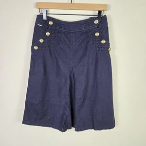 Burberry London Skirt Womens 4 Navy Nautical Sailor Gold Button Made in Italy - Picture 1 of 15