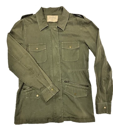 Lily Aldridge para Terciopelo Rubí Ligero Verde Chaqueta Militar Cremallera Completa Mujer M Foto 1 de 4