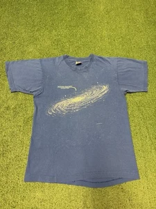 Vintage 90s McDonald Observatory Solar Space Shirt Men Size Medium Blue MARKED - Picture 1 of 11