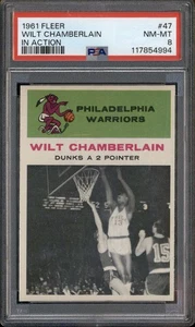 1961 Fleer In Action #47 Wilt Chamberlain RC Rookie PSA 8 - Picture 1 of 2