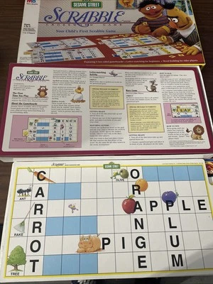 1992 Sesame Street Scrabble by Milton Bradley Jim Henson Bert & Ernie Cib Nice - Image 1 of 4