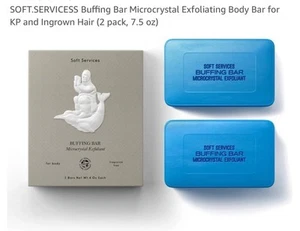 Soft Services Buffing Bar Exfoliating Body Bar for KP and Ingrown Hair (2 Pack) - Picture 1 of 6