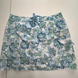Title Nine Women's Skirt Skort Size 8 Blue Floral Print Tennis Golf Pickleball - Picture 1 of 11