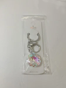 Round Cut AB Clear Gem Keychain Purse Charm  - Picture 1 of 5