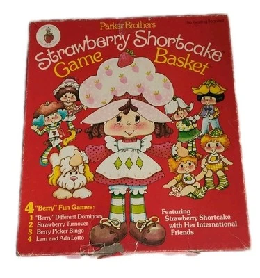 Cesta de juego Strawberry Shortcake 1981 Parker Brothers cuatro en uno difícil de encontrar Foto 1 de 4