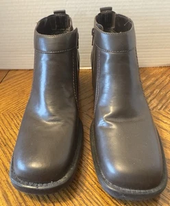 Dockers Dover Woman Brown Leather Anckle Boots, Square Toe Size 6.5M - Picture 1 of 10