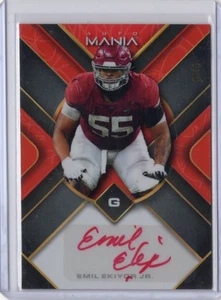 EMIL EKIYOR JR. NCAA 2023 Wild Card Auto Mania Red RC Auto 8/10 #AMTH-A Card - Picture 1 of 2