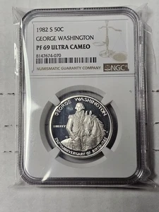 1982-S PF69 George Washington Commemorative Half Dollar NGC Free Shipping  - Picture 1 of 2