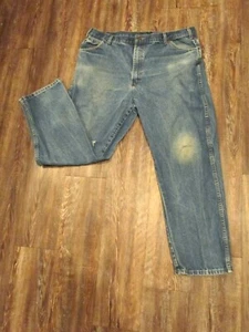 DICKIES Bootcut Jeans Men Size 40x30 Blue Denim Relaxed Fit Workwear Distressed - Picture 1 of 12