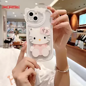 Sanrio Hello Kitty Kawaii KT Head Mirror Phone Case for Iphone 16 15 14 13 Pro M - Picture 1 of 17