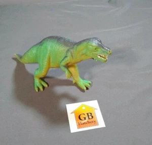 T-Rex Spielzeug Dinosaurier grün lila hellbraun scharfe Zähne 8 Zoll lang - Bild 1 von 8