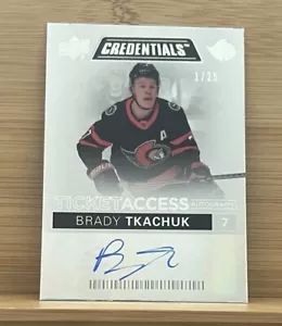 2021-22 Credentials Ticket Access Auto #TAA-BT Brady Tkachuk 1/25 - Bookend - Picture 1 of 2