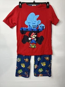 super mario pajamas boys Red/blue Mario Characters Logo Top/bottom Set BX12 - Picture 1 of 8