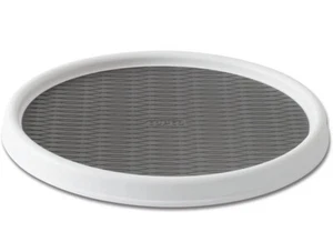 Copco Non-Skid Pantry Cabinet Lazy Susan Turntable 9-In White/Gray - Picture 1 of 7