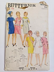 Dress Scarf Kerchief 12 Butterick 4099 Sewing Pattern VTG Straight Shift Mini - Picture 1 of 12