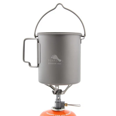 TOAKS 750ml Titanium Pot and BRS-3000T Titanium Gas Stove Solo Camping Cookset - Image 1 of 4