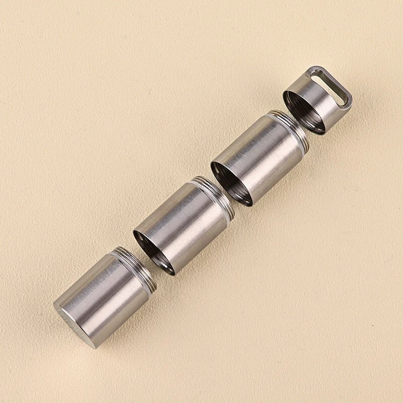 Outdoor Waterproof Subpackage Pill Case Sealed Container Survival Box Key chain - Image 1 of 4