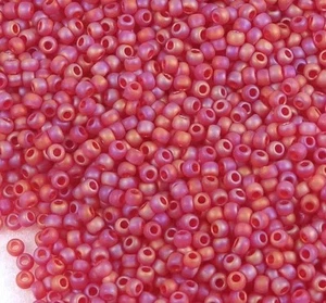11/0 Finas Japonesas TOHO Cuentas de Semilla Redondas Arco Iris Esmerilado Siam Rojo 10-Gramos - Imagen 1 de 1