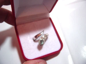 "Vintage Solid Silver Ring - Stunning design- Natural Labradorite - Size m - Picture 1 of 11