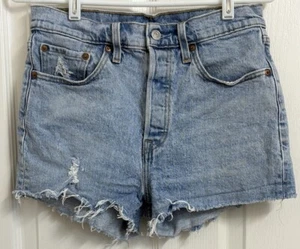 Levi's 501 Damengröße 28 Distressed Knopfleiste abgeschnittene Jeansshorts - Bild 1 von 3