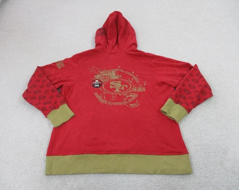 San Francisco 49ers Sweater Womens 2XL XXL Red Yellow Football Sweatshirt Ladies Cover