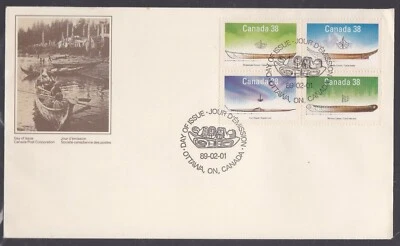 CANADA 1989 FIRST DAY COVER W/ CACHET SMALL BOAT CRAFTS - Image 1 of 2