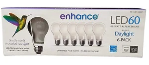 6 pack FEIT Dimmable LED Enhance 90+ CRI Bulbs 8.8W 60W rep. 800 Lumens Daylight - Picture 1 of 4