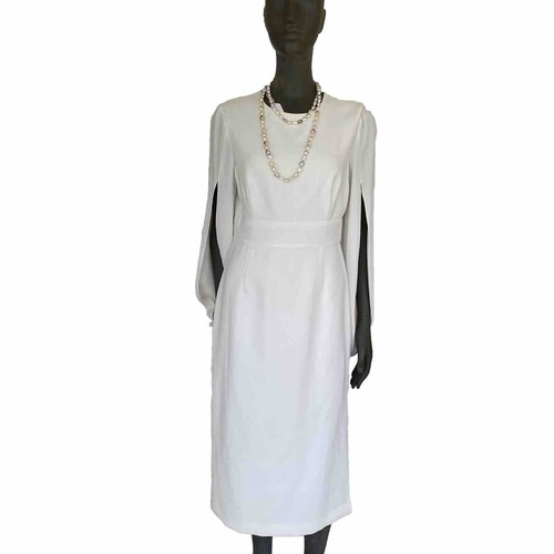 OFF WHITE Jill Stuart Off White dress With Silted Sleeve 6 Retail 395