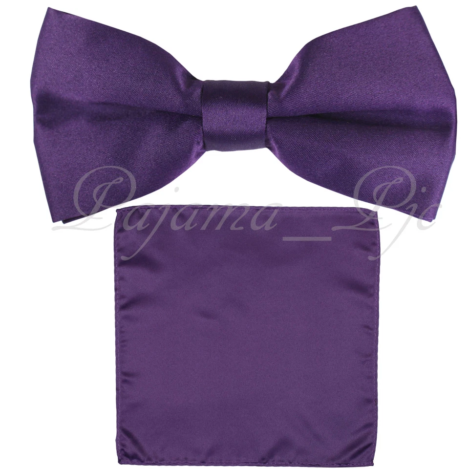 Conjunto de pajarita y pañuelo preatado corte recto liso boda fiesta graduación Foto 1 de 1