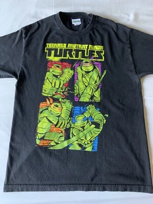 Camiseta gráfica Teenage Mutant Ninja Turtles masculina grande TMNT preta retrô - Imagem 1 de 4