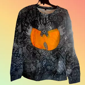 Womens Large WU TANG CLAN Anime Art Oversize Long Sleeve Shirt Blouse pd 20z - Picture 1 of 1