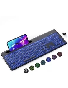 AX223 Wireless Keyboard Bluetooth 2.4GHz Mode Backlight Phone Hold... - Picture 1 of 4