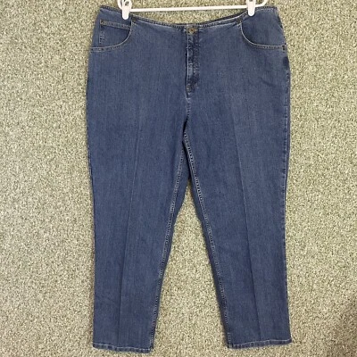 Liz Claiborne Woman Jeans 18W Blue Drop Waist Straight Classic Five Pocket Comfy - Image 1 of 4