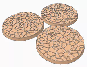 3x Cracked Earth round Bases 50mm D&D DND Wargames Tabletop Zombies Apocalyptic - Picture 1 of 3