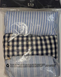 3 PACK GAP WOVEN COTTON BOXER SHORTS, BLUE BOXERS SMALL 30"-31", PLAID, STRIPES - Picture 1 of 1