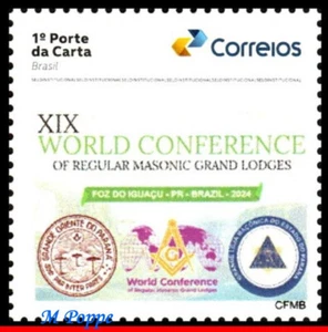 24-79 BRASILIEN 2024 XIX WELTKONFERENZ DER FREIMAUREREI, FREIMAURERLOGEN, MASON MNH - Bild 1 von 2