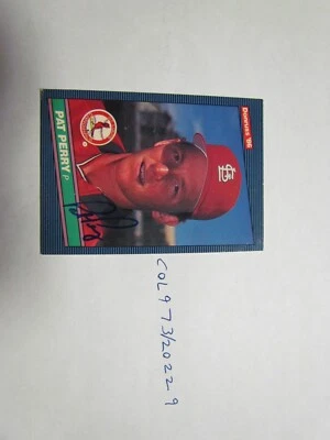 1986 Donruss Signed Pat Perry Baseball Card 9 - Image 1 of 3