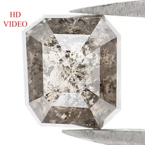 Diamante natural suelto corte esmeralda 0,95 quilates 5,65 mm sal y pimienta diamante LQ1338 - Imagen 1 de 8