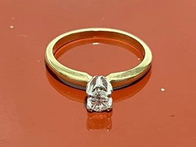 0.29 ct Round Diamond Solitaire Engagement Ring 14k Gold I/J SI1 Size 6 AGS Cert - Image 1 of 4